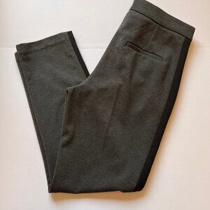 Karen By Simonsen Pants Side Stripe Suit Trousers Gray Stretch Jersey Knit Sz 38